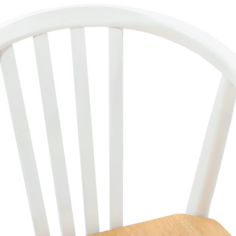 Casa si Gradina - Mobilier - Scaune si fotolii - Scaune - Scaun de sufragerie 2 pcs alb si natural Lemn de cauciuc solid - Infinity.ro