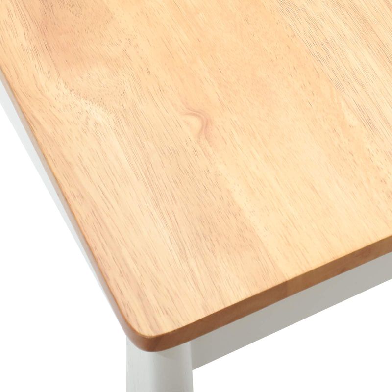 Casa si Gradina - Mobilier - Scaune si fotolii - Scaune - Scaun de sufragerie 2 pcs alb si natural Lemn de cauciuc solid - Infinity.ro
