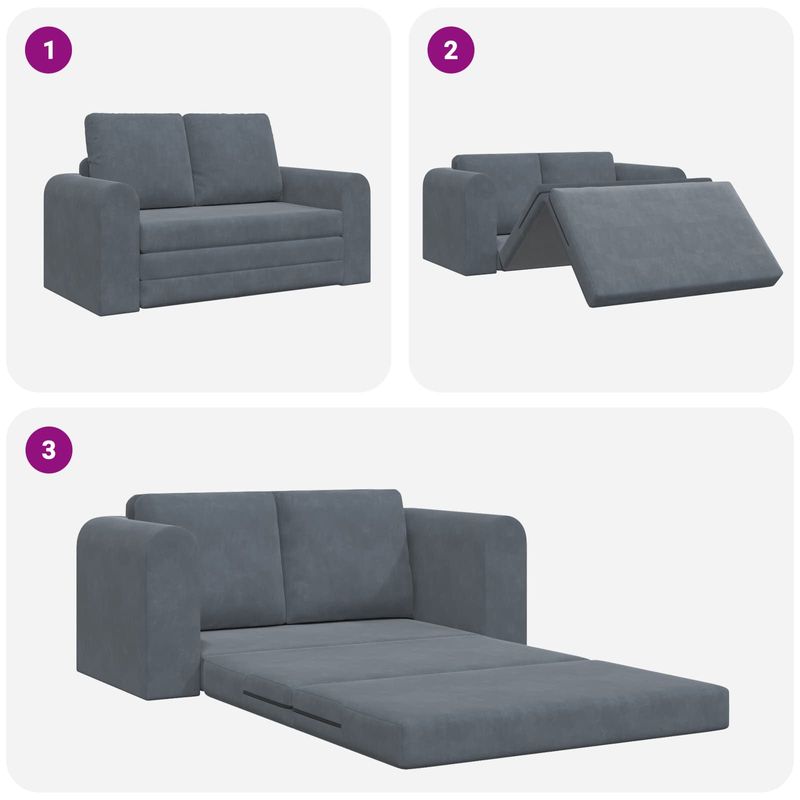 Casa si Gradina - Mobilier - Canapele si coltare - Canapele - Canapea Plianta cu Pat Gri inchis 148 x 71 x 83 cm Catifea - Infinity.ro