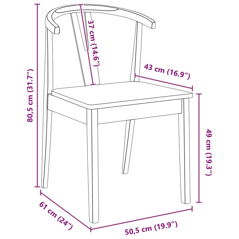 Casa si Gradina - Mobilier - Scaune si fotolii - Scaune - Scaun de sufragerie 2 pcs Alb si Alb Lemn Solid de Cauciuc - Infinity.ro