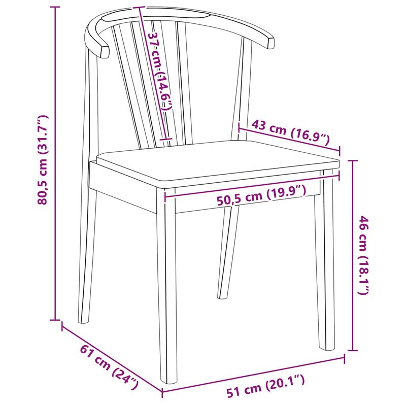 Casa si Gradina - Mobilier - Scaune si fotolii - Scaune - Scaun de sufragerie 2 pcs alb si natural Lemn de cauciuc solid - Infinity.ro