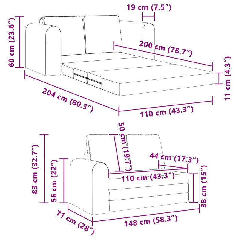 Casa si Gradina - Mobilier - Canapele si coltare - Canapele - Canapea Plianta cu Pat Gri inchis 148 x 71 x 83 cm Catifea - Infinity.ro