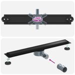 Casa si Gradina - Sanitare - Instalatii hidro - Tevi - Scurgere de dus 2 in 1 cu sifon 360° Negru 70 cm - Infinity.ro