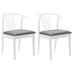 Casa si Gradina - Mobilier - Scaune si fotolii - Scaune - Scaun de sufragerie 2 pcs Alb si gri Lemn de cauciuc solid - Infinity.ro