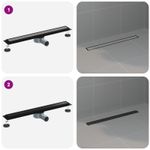 Casa si Gradina - Sanitare - Instalatii hidro - Tevi - Scurgere de dus 2 in 1 cu sifon 360° Negru 70 cm - Infinity.ro