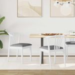 Casa si Gradina - Mobilier - Scaune si fotolii - Scaune - Scaun de sufragerie 2 pcs Alb si gri Lemn de cauciuc solid - Infinity.ro