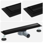 Casa si Gradina - Sanitare - Instalatii hidro - Tevi - Scurgere de dus 2 in 1 cu sifon 360° Negru 50 cm - Infinity.ro