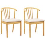 Casa si Gradina - Mobilier - Scaune si fotolii - Scaune - Scaun de sufragerie 2 pcs Natural si deschis - Infinity.ro