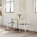 Casa si Gradina - Mobilier - Scaune si fotolii - Scaune - Scaun de sufragerie 2 pcs Alb si gri Lemn de cauciuc solid - Infinity.ro