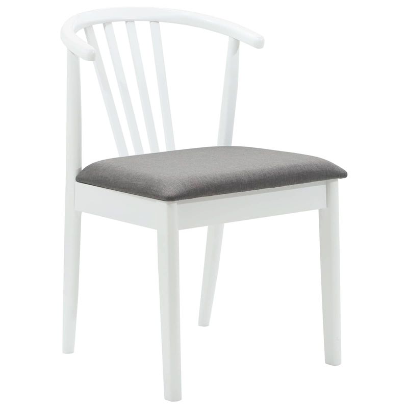 Casa si Gradina - Mobilier - Scaune si fotolii - Scaune - Scaun de sufragerie 2 pcs Alb si gri Lemn de cauciuc solid - Infinity.ro