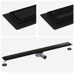 Casa si Gradina - Constructii - Materiale constructii - Sisteme de scurgere - Scurgere de dus 2 in 1 cu sifon 360° Negru 100 cm - Infinity.ro