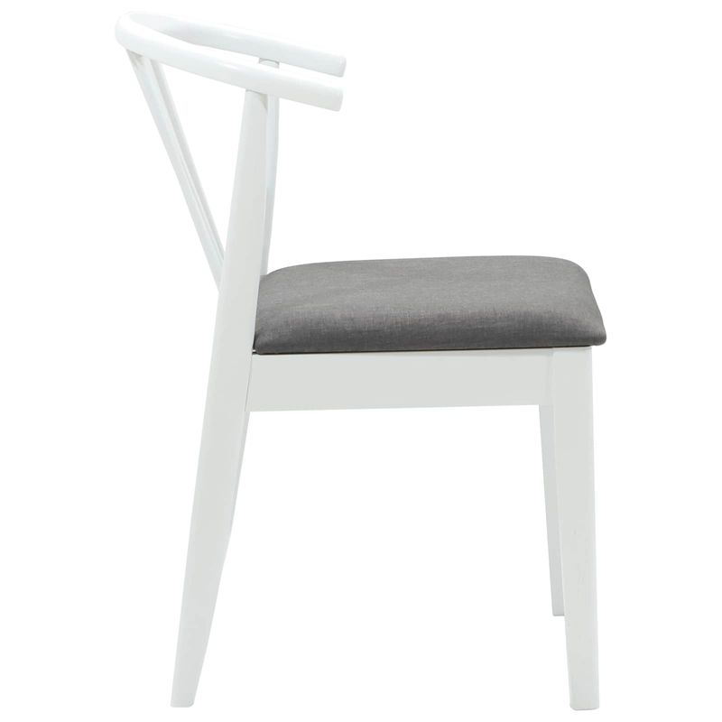 Casa si Gradina - Mobilier - Scaune si fotolii - Scaune - Scaun de sufragerie 2 pcs Alb si gri Lemn de cauciuc solid - Infinity.ro