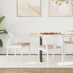 Casa si Gradina - Mobilier - Scaune si fotolii - Scaune - Scaun de sufragerie 2 pcs Alb si maro Lemn Solid de Cauciuc - Infinity.ro