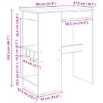 Casa si Gradina - Mobilier - Mese si birouri - Mese bucatarie si dining - Masa de bar Stejar Negru 90 x 47.5 x 103.5 cm Lemn compozit - Infinity.ro