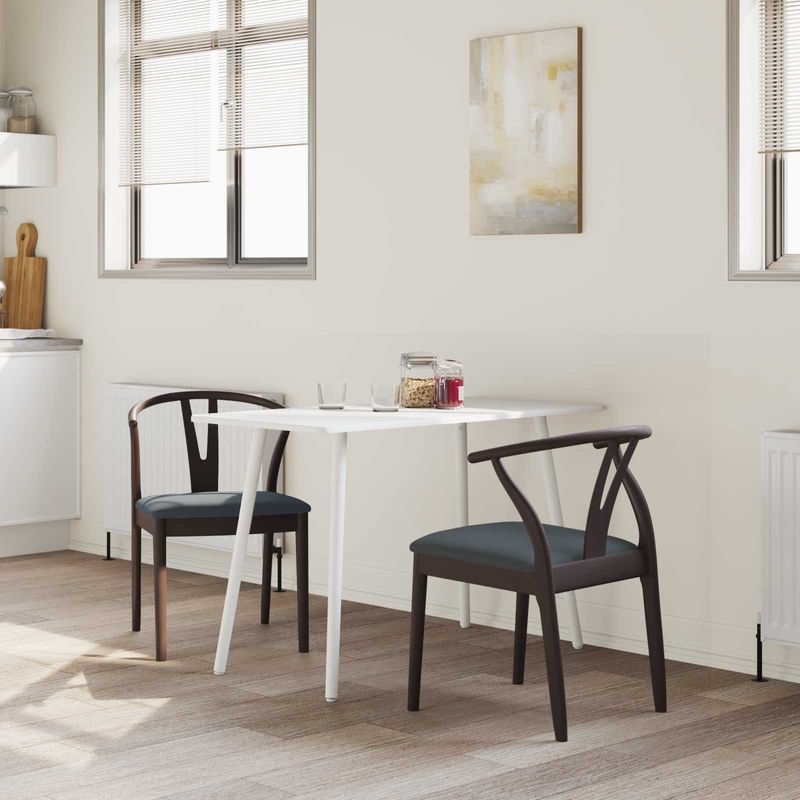 Casa si Gradina - Mobilier - Scaune si fotolii - Scaune - Scaun de sufragerie 2 pcs Maro deschis si negru - Infinity.ro