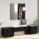 Casa si Gradina - Mobilier - Organizare si depozitare - Bancute - Set mobilier hol Pe perete cu oglinda 6 pcs Lemn compozit - Infinity.ro