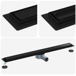 Casa si Gradina - Sanitare - Instalatii hidro - Tevi - Scurgere de dus 2 in 1 cu sifon 360° Negru 90 cm - Infinity.ro