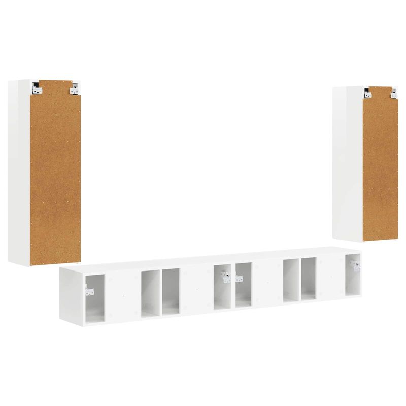 Casa si Gradina - Mobilier - Comode si corpuri - Comode - Pe perete 4 pcs Alb lucios - Infinity.ro