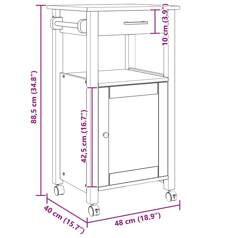 Casa si Gradina - Bucatarie si vesela - Ustensile bucatarie - Cosuri servire - Troler de Bucatarie Simplu Negru - Infinity.ro
