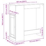 Casa si Gradina - Mobilier - Mese si birouri - Mese bucatarie si dining - Masa de bar Stejar Negru 101 x 40 x 103,5 cm Lemn compozit - Infinity.ro