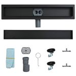 Casa si Gradina - Sanitare - Instalatii hidro - Tevi - Scurgere de dus 2 in 1 cu sifon 360° Negru 50 cm - Infinity.ro