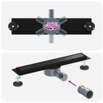 Casa si Gradina - Sanitare - Instalatii hidro - Tevi - Scurgere de dus 2 in 1 cu sifon 360° Negru 50 cm - Infinity.ro