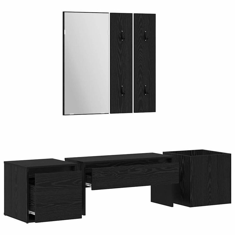 Casa si Gradina - Mobilier - Organizare si depozitare - Bancute - Set mobilier hol Pe perete cu oglinda 6 pcs Lemn compozit - Infinity.ro