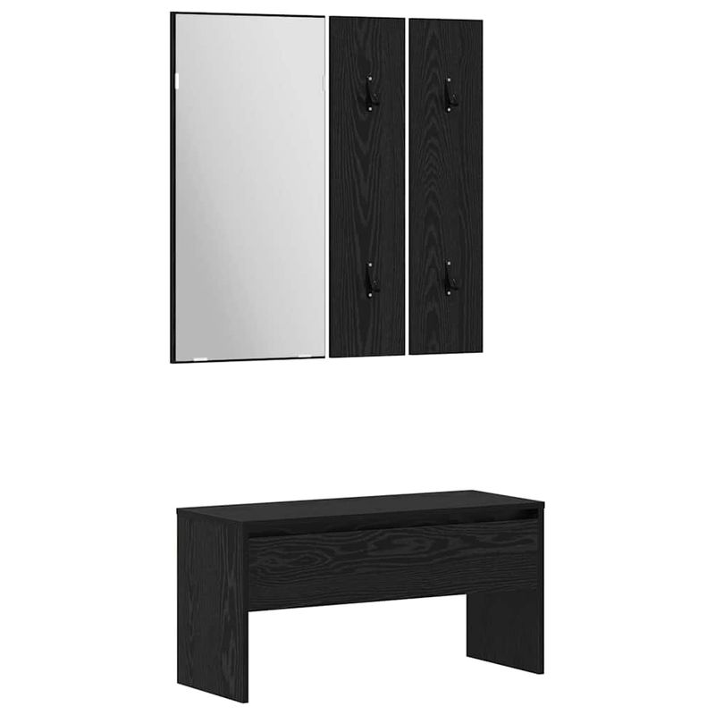 Casa si Gradina - Mobilier - Organizare si depozitare - Bancute - Set mobilier hol Pe perete cu oglinda 6 pcs Lemn compozit - Infinity.ro