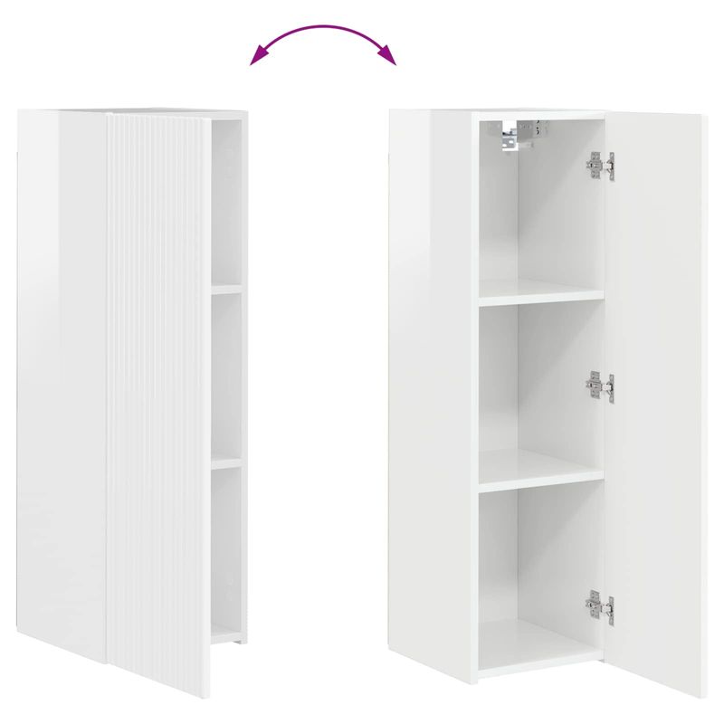 Casa si Gradina - Mobilier - Comode si corpuri - Comode - Pe perete 4 pcs Alb lucios - Infinity.ro