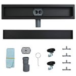 Casa si Gradina - Constructii - Materiale constructii - Sisteme de scurgere - Scurgere de dus 2 in 1 cu sifon 360° Negru 100 cm - Infinity.ro