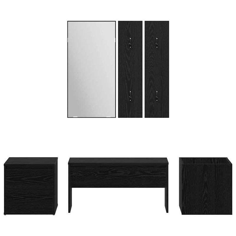 Casa si Gradina - Mobilier - Organizare si depozitare - Bancute - Set mobilier hol Pe perete cu oglinda 6 pcs Lemn compozit - Infinity.ro