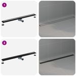 Casa si Gradina - Sanitare - Instalatii hidro - Tevi - Scurgere de dus 2 in 1 cu sifon 360° Negru 100 cm - Infinity.ro