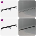 Casa si Gradina - Sanitare - Instalatii hidro - Tevi - Scurgere de dus 2 in 1 cu sifon 360° Negru 90 cm - Infinity.ro