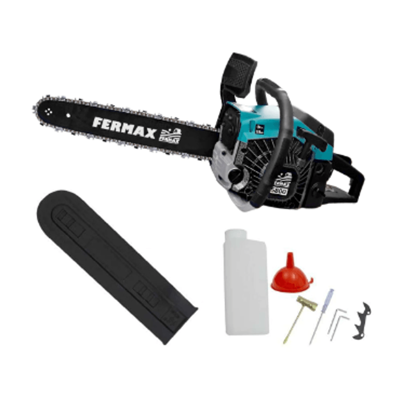 Casa si Gradina - Constructii - Scule electrice si accesorii - Scule multifunctionale si accesorii - Drujba Pe Benzina Fermax 5800 5.8 Cp 58 Cc 3.8 Kw cu 2 lanturi si 2 lame - Infinity.ro