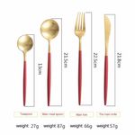 Casa si Gradina - Bucatarie si vesela - Vesela si tacamuri - Tacamuri si seturi - Set de 24 piese tacamuri in stil portughez- culoare rosu si auriu - Infinity.ro