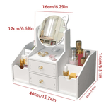 Casa si Gradina - Mobilier - Organizare si depozitare - Organizatoare pentru sertare si dulapuri - Organizator Alb de Machiaj cu Sertar si Oglinda - Infinity.ro