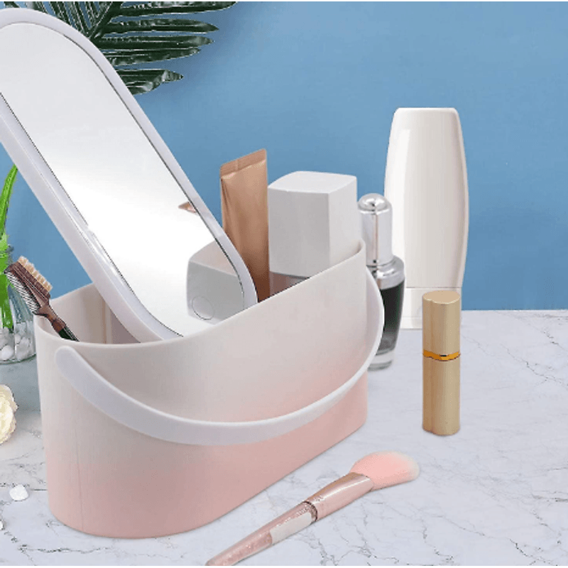 Casa si Gradina - Mobilier - Organizare si depozitare - Organizatoare pentru sertare si dulapuri - Cutie organizator depozitare farduri pentru calatorie cu oglinda cosmetica - Infinity.ro