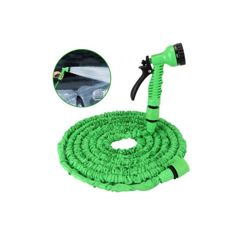 Casa si Gradina - Gradinarit si plante - Instalatii si accesorii pentru irigatii - Furtunuri de gradina si accesorii - Furtun Extensibil VERDE Creponat  45m MAGIC HOSE - Infinity.ro