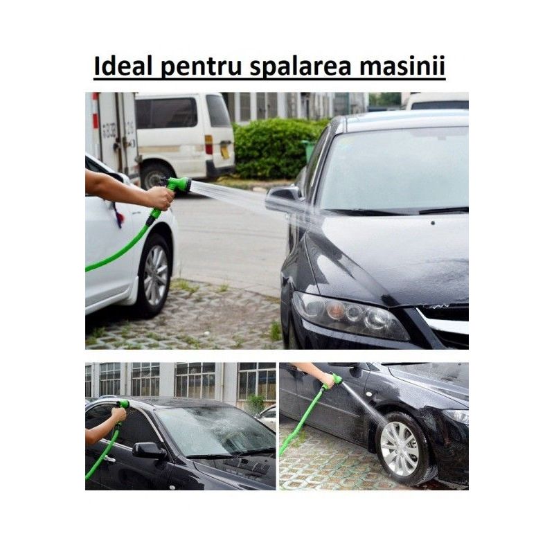 Casa si Gradina - Gradinarit si plante - Instalatii si accesorii pentru irigatii - Furtunuri de gradina si accesorii - Furtun Extensibil VERDE Creponat  45m MAGIC HOSE - Infinity.ro