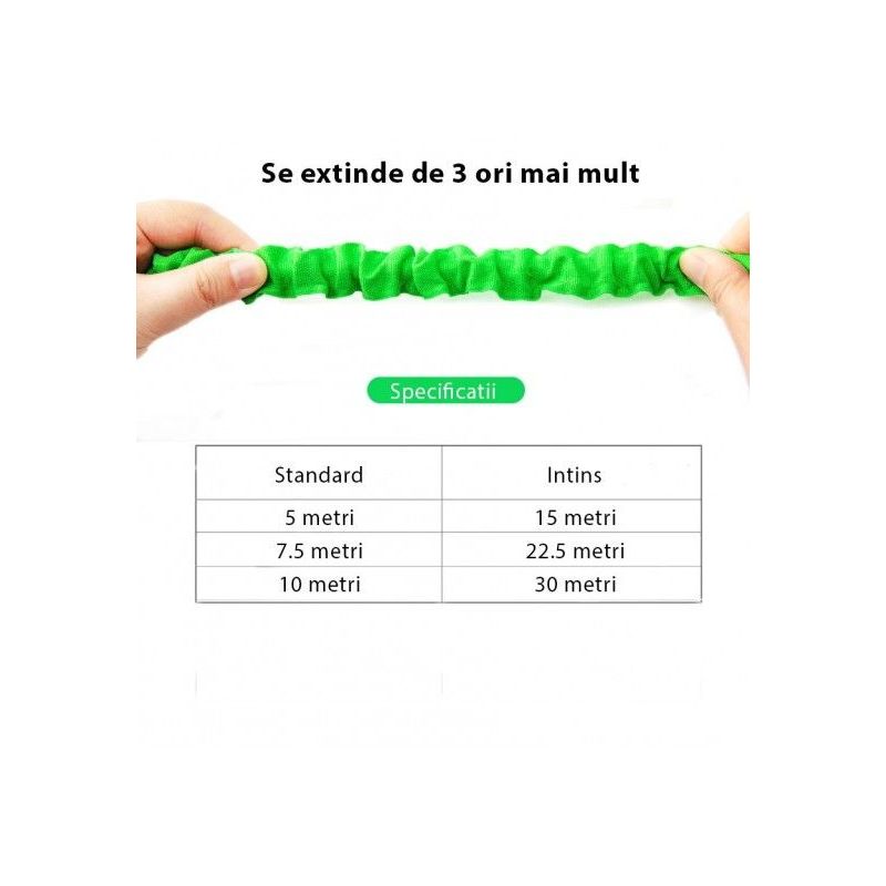 Casa si Gradina - Gradinarit si plante - Instalatii si accesorii pentru irigatii - Furtunuri de gradina si accesorii - Furtun Extensibil VERDE Creponat  45m MAGIC HOSE - Infinity.ro