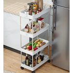 Casa si Gradina - Mobilier - Organizare si depozitare - Organizatoare pentru sertare si dulapuri - Organizator tip carucior multifuncional cu 4 rafturi Alb MD - Infinity.ro