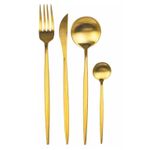 Casa si Gradina - Bucatarie si vesela - Vesela si tacamuri - Tacamuri si seturi - Set de 4 piese tacamuri in stil portughez- culoare auriu - Infinity.ro