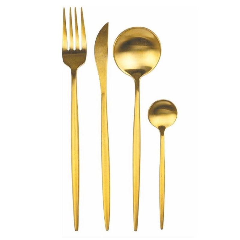 Casa si Gradina - Bucatarie si vesela - Vesela si tacamuri - Tacamuri si seturi - Set de 4 piese tacamuri in stil portughez- culoare auriu - Infinity.ro