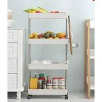 Casa si Gradina - Mobilier - Organizare si depozitare - Organizatoare pentru sertare si dulapuri - Organizator tip carucior multifuncional cu 4 rafturi Alb MD - Infinity.ro