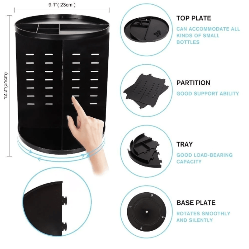Casa si Gradina - Mobilier - Organizare si depozitare - Organizatoare pentru sertare si dulapuri - Organizator de produse cosmetice machiaj  rotativ 360 de grade - Infinity.ro