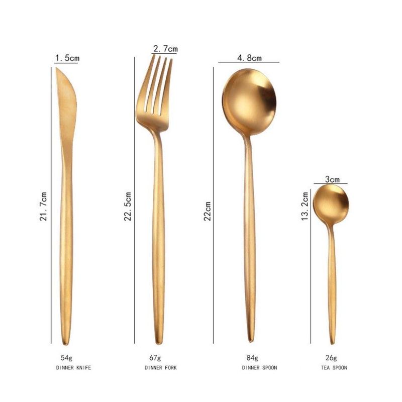 Casa si Gradina - Bucatarie si vesela - Vesela si tacamuri - Tacamuri si seturi - Set de 4 piese tacamuri in stil portughez- culoare auriu - Infinity.ro