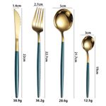 Casa si Gradina - Bucatarie si vesela - Vesela si tacamuri - Tacamuri si seturi - Set de 24 piese tacamuri in stil portughez- culoare verde si auriu - Infinity.ro