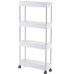Casa si Gradina - Mobilier - Organizare si depozitare - Organizatoare pentru sertare si dulapuri - Organizator tip carucior multifuncional cu 4 rafturi Alb MD - Infinity.ro