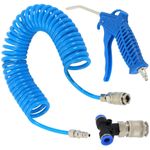 Auto si Moto - Reparatii si depanare - Compresoare auto - Set pistol de suflat aer  furtun spirala de 5 m T de conectare camion - Infinity.ro