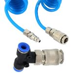 Auto si Moto - Reparatii si depanare - Compresoare auto - Set pistol de suflat aer  furtun spirala de 5 m T de conectare camion - Infinity.ro